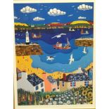 Brian Pollard, a print 'Mousehole', 42cm x 31cm.