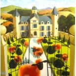 Lee Woods (born 1964), signed acrylic on box canvas, 'Chateau at Fly, Nr Charly' 80 x 80cm