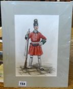 Robert Truscott, two original pen and ink pictures of soldiers (mounted), together with