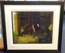 Robert Lenkiewicz (1941-2002) oil 'Horse in a Stable', 47cm x 58cm
