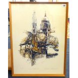 Grenville Cottingham, signed limited edition print No.34/100, London Embankment, 61cm x 44cm.