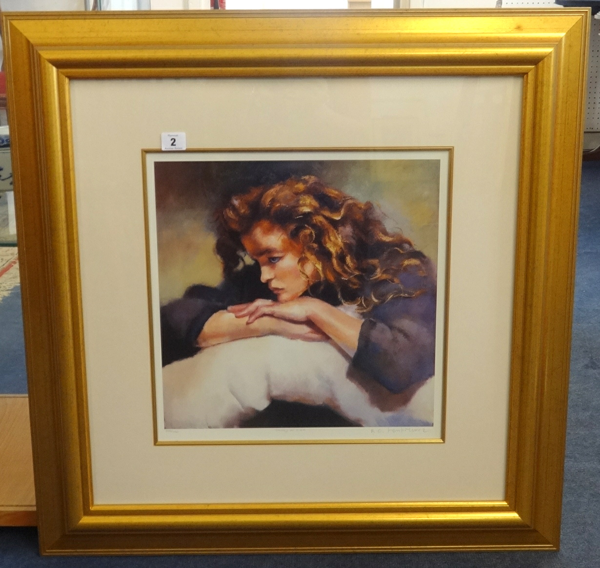 Robert Lenkiewicz (1941-2002), 'Study of Lisa' signed limited edition print No.504/750., 40cm x 39cm