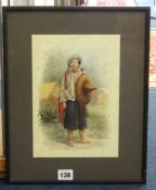 Mg Tun Hla (Burmese c. 1900) signed M.T Hla, watercolour, two portraits of villagers, signed