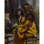 Robert Lenkiewicz (1941-2002), print facsimile signature, 'Painter with Anna in Yellow Kimono',