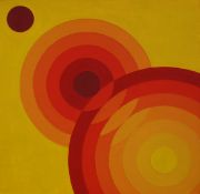 Stephen Beer, Geometric 011 1+5+7 circles, 4 centimetres, 45 degrees Acrylic paint on canvas 60cm (