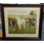 Robert Lenkiewicz (1941-2002) oil 'Equestrian Scene', 53cm x 62cm