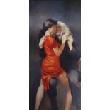 Robert Lenkiewicz (1941-2002), signed limited edition print 'Moi Wong with the Painter', unframed,