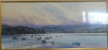 Mark Gibbons (Devon Artist), five various signed watercolours including Evening Light on the