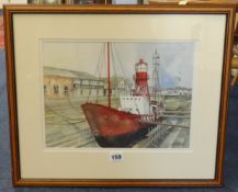 Alan Kittridge, watercolour, Millbrook Ferry from North Corner, Devonport and two others (3),