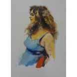 Robert Lenkiewicz (1941-2002), print 'Lisa Stokes', 27cm x 23cm.