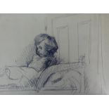 Robert Lenkiewicz (1941-2002) early pen and ink drawing 'Study of Reuben Lenkiewicz', 17cm x 23cm.