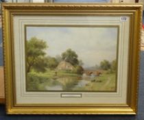 After Herbert King, print Rural Scene in gilt frame., 28cm x 39cm