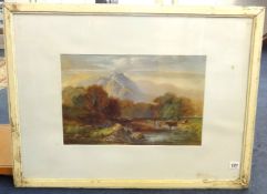 J.A., Victorian watercolour 'Cattle by Stream' and another signed, John Henry Bradley (1832 - c.