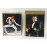 Freddie Mercury, two signed photographs with certificates, unframed approx 26cm x 20cm.