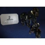 Swarovski Crystal Glass, 'Endangered Wildlife Series' Gorillas with certificate of authenticity.