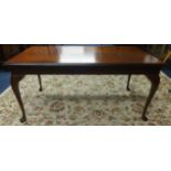 Mahogany games table, complete with backgammon, chess pieces and playing cards,