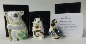 Royal Crown Derby Paperweight 'Platinum Duck 30th Anniversary Collection 1981-2011 No 176/500, '