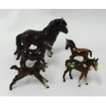 Collection of Royall Doulton and Beswick pony's (5)