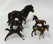 Collection of Royall Doulton and Beswick pony's (5)