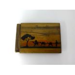 Olive wood 'Nazareth' album with flowers and 'Views of the Holyland, Souvenir of British