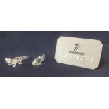 Swarovski Crystal Glass, Silver Crystal, collection of one alligator and fish, boxed (2).