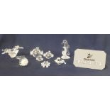 Swarovski Crystal Glass, collection of small swarovski including turtles, frogs, fish etc,