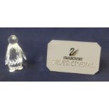 Swarovski Crystal Glass, Silver Crystal, penguin, boxed.