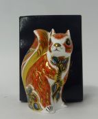 Royal Crown Derby Paperweight 'Woodland Squirrel', with gold stopper, boxed.