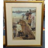 A print after Walter Langley 'Between The Tides', framed.