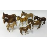 Collection of Beswick donkeys, tallest 14cm (18)