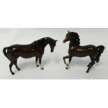 Two Beswick horses (one horse cantering), 17cm