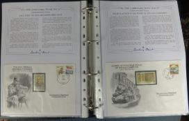 Seven albums of The 50th Anniversary World War II commemorative cover collection.