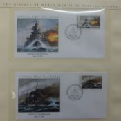 Five albums of World War II 'The History of World War II in postage stamps.