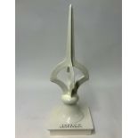 A L & SW line painted heavy iron finial stamped, 'Chippenham', height 62cm, in two parts.