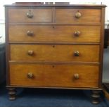 Victorian mahogany chest fitted with two short and three long drawers.