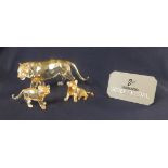 Swarovski, SCS Edition 'Endangered Species', coloured tiger with two cubs, boxed.