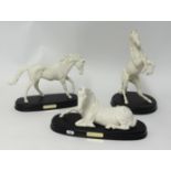 Three white Royal Doulton horses including 'Spirit Of The Wild', 'Spirit of Life' and 'Spirit of