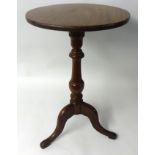 Two mahogany tripod wine tables.