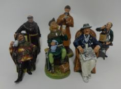 A collection of six Royal Doulton Figurines which include, The Detective HN2359, The Jovial Monk