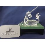 Swarovski Crystal Glass, 'Fabulous Creatures' The Unicorn scs annual edition 1996 with stand.