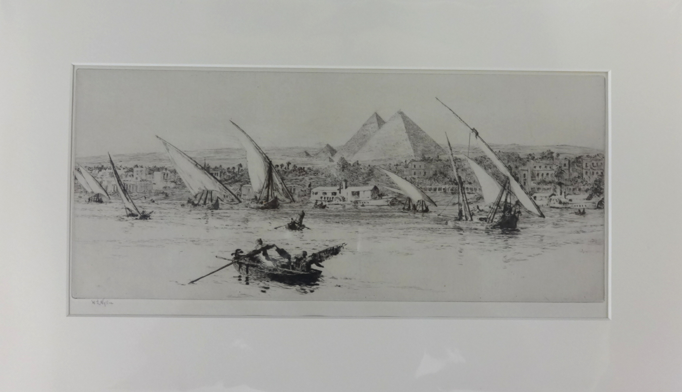 William Lionel Wyllie RA (1851-1931), etching with pencil signature, approx 38cm x 17.5cm,