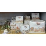 Lilliput Lane, collection of various boxed ornaments together with porcelain Kowa groups of birds