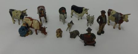 A large collection of vintage lead farm yard animals and figures etc,, approx 100 pieces