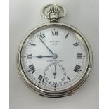 Record, James Walker, London an open face keyless pocket watch with sub second dial and Roman