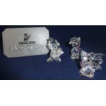 Swarovski Crystal Glass, collection of Kris Bears Cowboy, Kumiko Japanese Lady, Fritz with squeeze