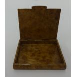 A burr wood cigarette box.