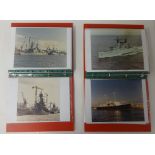 A collection of various mainly modern photographs of naval shipping, in two albums.