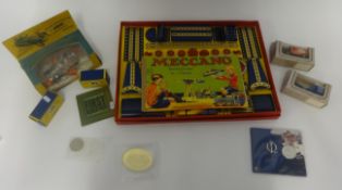 Corgi Toys, Chitty Chitty Bang Bang 1967, Meccano kit No4, commemorative coins, early models of