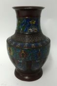 An early 20th century Japanese cloisonné vase, height 30cm