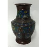 An early 20th century Japanese cloisonné vase, height 30cm